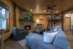 Highland Escape - Lower-Level Living Room and Bunkbeds